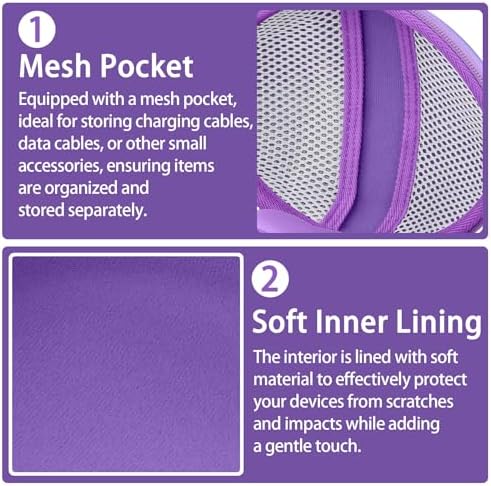 for Beats Studio Pro/Studio3/Solo4/Solo3 Headphones Hard Case, Purple - Image 4