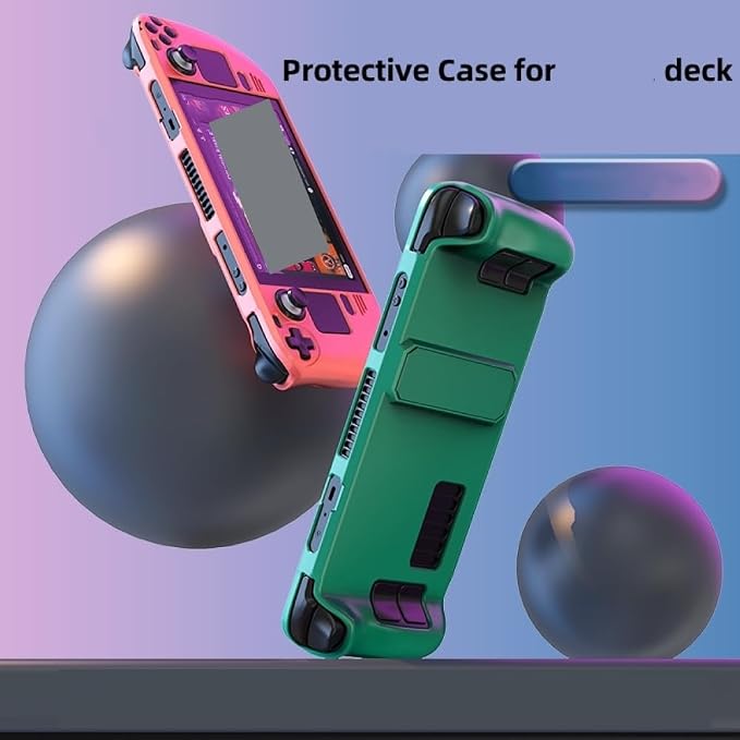 Multi-Color Lightweight Protective Shell for Steam Deck OLED PC Gaming Handheld, Anti-Drop Comfort Touch Protective Cover with Stand Bracket - Image 2