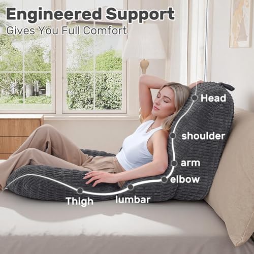 Reading Pillow for Bed, Backrest Pillow with Arms for Adult - Image 4