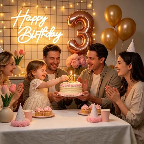 Neon Sign, Birthday Neon Signs for Wall Decor LED Signs Neon Light - Image 2