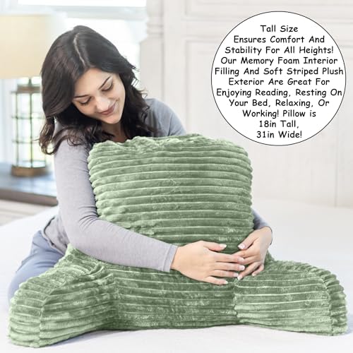 Homie Reading Pillow with Reading Light and Wrist Support, Has Arm Rests, and Back Support for Bed Rest, Lounging, Reading, Working on Laptop, Watching TV (Green) - Image 6