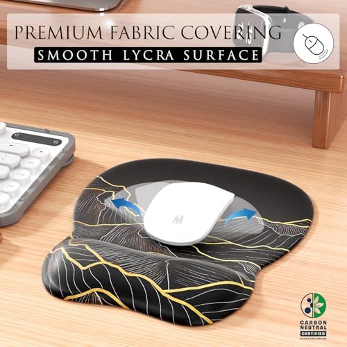 MROCO Ergonomic Mouse Pad with Gel Wrist Rest, 9.4 x 8.1 in, Golden Rise - Image 2