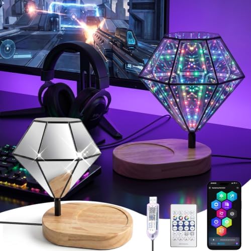 Infinity Mirror Diamond Lamp, RGB Ambient lighting with APP & Remote - Image 2
