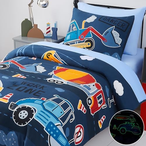 Twin Bedding Sets for Boys - 5 Pieces Truck Bedding Twin Comforter Set - Image 3