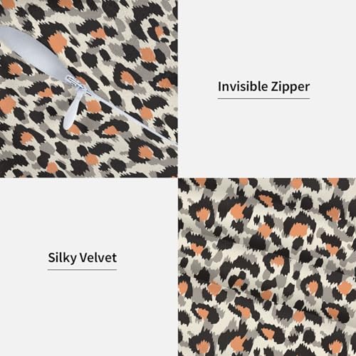 Cheetah Animal Print Pillowcase Set of 2 Leopard Throw Pillow Covers Shells for Couch Office Bedroom Home Decoration, 20"X20" - Image 3