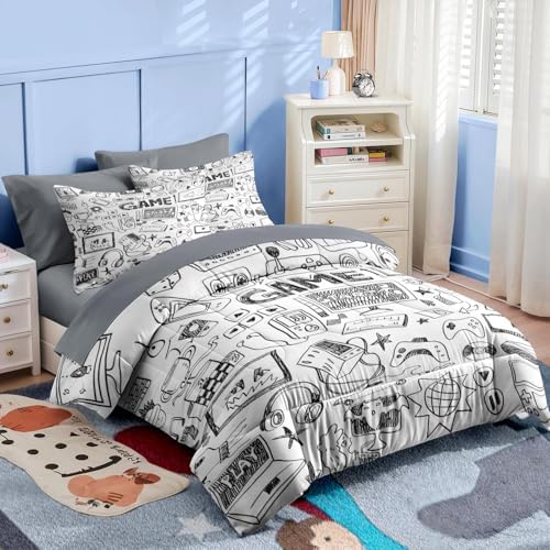 Nesker Queen Comforter Set for Boys, 7 Pieces Gaming Bedding for Kids - Image 4