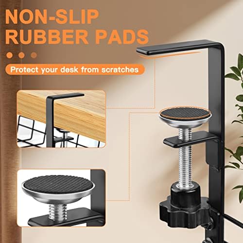 NoDrill 2 Pack 15.7" Under Desk Cable Management Tray, Sturdy Metal Cord Organizer for Office & Home Standing Desk - Image 5