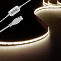 4.9ft LED Strip Lights Dimmable, 5V Daylight Plug in Sticky Rope Lighting by dephen