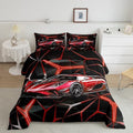 Feelyou Red Race Car Bedding Set Toddler Size for Kids Boys Extreme Sport Theme Comforter Set Teens Toddler Fast and Furious Duvet Set Cool Modern Quilt Set 2Pcs by Feelyou
