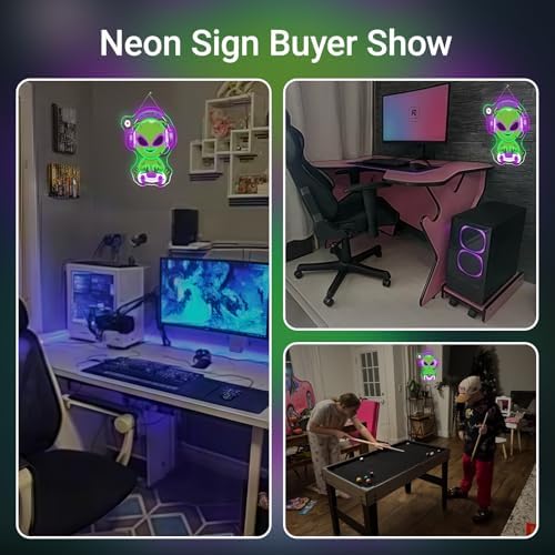 Alien Neon Sign For Men Game Room Sign Teen Boys Bedroom - Image 5