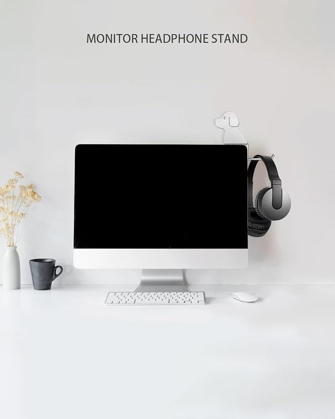 Monitor Stand Headphone Hanger with Puppy Tail Hook - Image 5