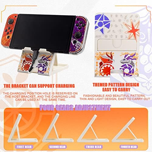 Busjoy Stand for Nintendo Switch, Steam Deck, Switch OLED, Switch Lite, Cute Game Theme Angle Adjustable Holder, Portable Foldable Non-Slip Bracket-White - Image 4