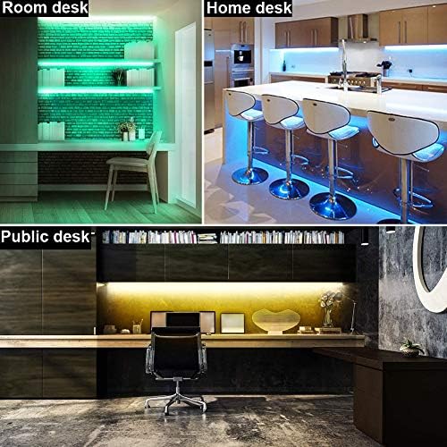 Dimmable Under Cabinet Lighting, RGB LED Light Bar, RF Remote Control Lamp, Multicolor Under Counter Lights for Desk, Room, Cupboard, Hallway, Shelf, Closet (24 Inch) - Image 4