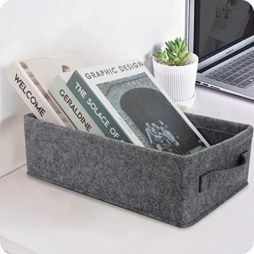 Small Storage Basket Modern Storage Baskets Felt Collapsible Baskets Storage Bins for Cellphone Earphone Chargers Cables Make Up Hair Supplies Fabric Drawers Storage Basket Cute Bin - Image 2