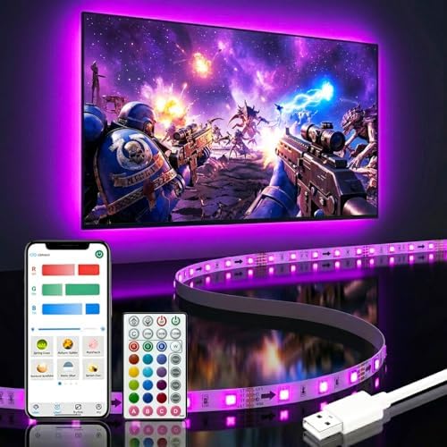 BASON LIGHTING TV Backlight, Music Sync Bluetooth LED TV Lights for 55-65" by BASONLIGHTING