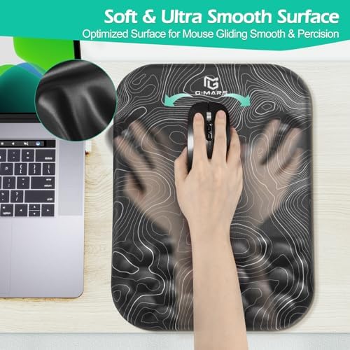 Gimars Upgrade Ergonomic Mouse Pad Wrist Rest with Memory Foam Massage Bump, Enlarge [ 30% Larger Moving Space] Mouse Pad Wrist Support with Nonslip PU Base for Laptop, Computer, Gaming & Office - Image 5