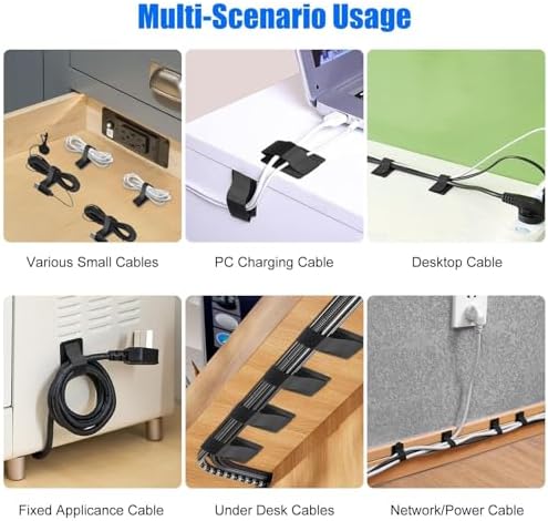 EEEKit Cord Management Under Desk: 40 Pairs Cable Straps - Wire Organizer - Image 7