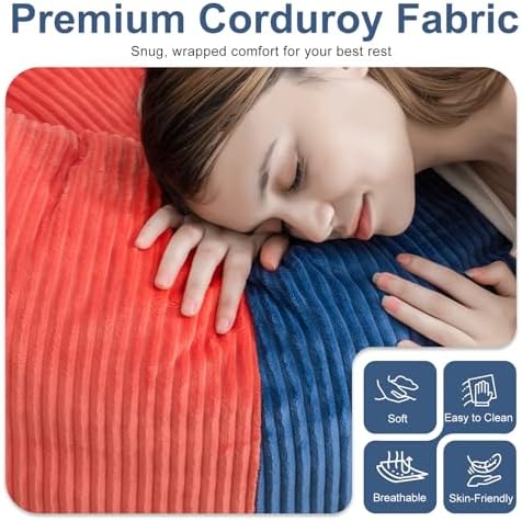 Giant Bean Bag Chair for Adults, Shredded Foam Floor Lounge Chair with Arms | Colorful corduroy, roomy comfort for living rooms, bedrooms, reading nooks, gaming rooms, movie nights, and time with pets - Image 5
