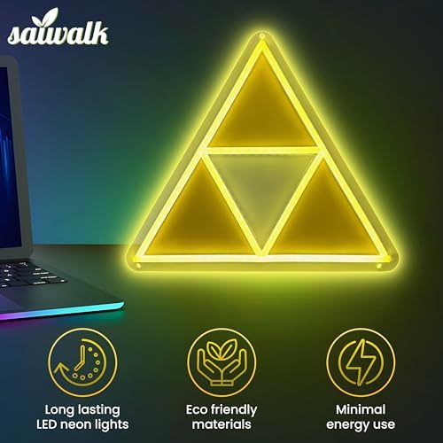 Triforce LED Gaming Neon Sign with Dimmable Lighting Modes for Bedroom, Game Room Decor, Kids Room, Man Cave, Wall Decor and Birthday and Father's Day and Christmas Gift USB Connection - Image 5