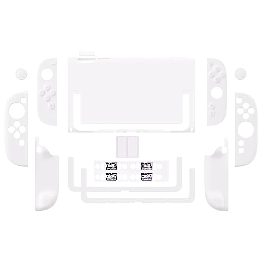 PlayVital Protective Case for Nintendo Switch 2 - Cute Dockable Hard Case Shell for Switch 2 with Thumb Grip & Sticker & Button Caps, Anti-Scratch & Shockproof Cover Skin - White - Image 7