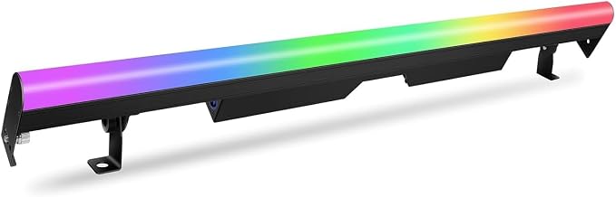 Stage Pixel Light Bar,60W 90 LEDs RGB 3IN1 DJ Stage Wash Lights Bar Side with Screw Fixing Design,DMX RDM Sound Activated Master/Slave Strobe Stage Strip Lights for Wedding,Club,Party,Church by ENDYSHOW
