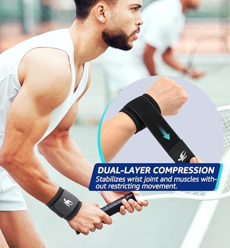 HiRui Wrist Brace (2 PCS) - Adjustable Compression for Carpal Tunnel Arthritis Tendonitis Sprain Pain Relief | Wrist Support Wrist Wraps for Both Hands, Ideal for Sports & Gym Workouts (Black) - Image 3
