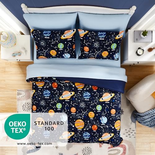 Boys Queen Size Bedding Set - 7 Pieces Space Kids Queen Comforter Set - Image 4