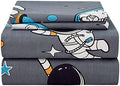 JSD Grey Astronaut Kids Full Sheet Set Space Theme 4 Piece by JSD