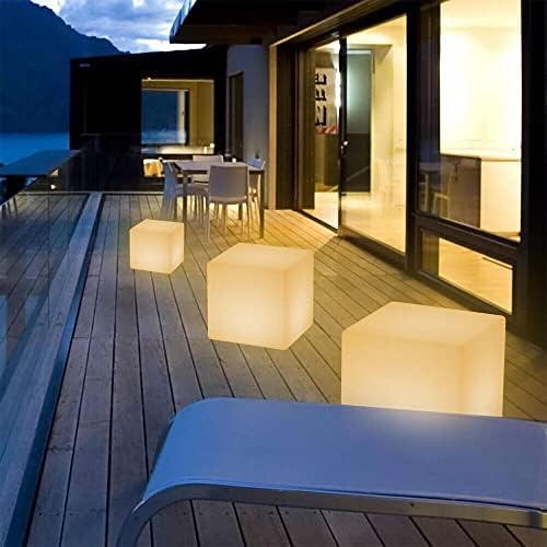 16 Inch Rechargeable LED Color Changing Cube Chair Light, Waterproof RGB Color Changing LED Light Cube Seat Stool Side Table w/Remote for Party Mood Lamp Night Romantic Decorative Lighting - Image 6