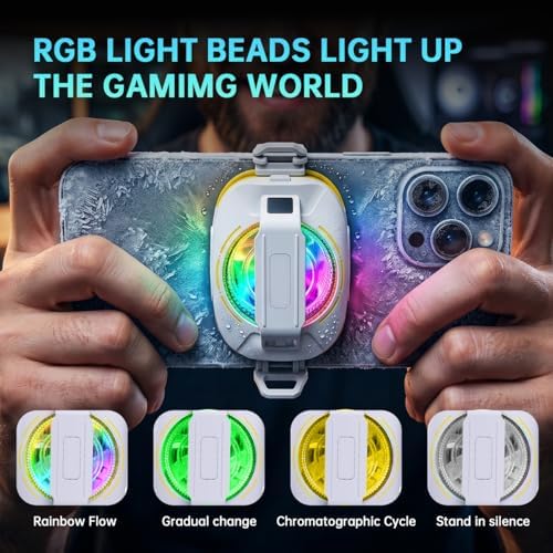 Phone Cooler for Gaming, Magnetic Rechargeable Silent Cooling Fan with RGB Lights, Semiconductor Radiator for iPhone & Android, Low Noise Phone Radiator for TikTok Live - Image 4