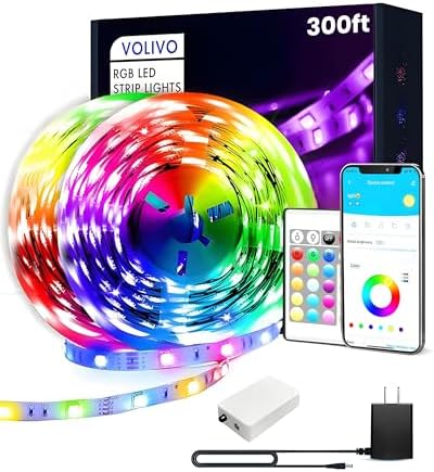 VOLIVO 300FT LED Strip Lights for Bedroom RGB Color Changing by VOLIVO