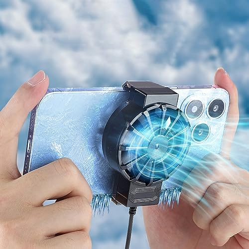 Smartphone Cooling Fan 45mm Radiator Heat Sink Ultra-Quiet USB Powered Phone Refrigeration Clamp for 4 to 6.7 Inch Gaming Cell Phones Black - Image 2