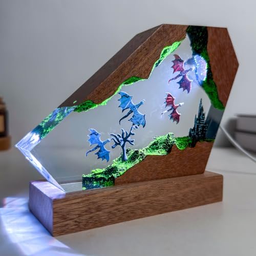 Epoxy Dragon Resin Lamp, Handmade Resin Night Light with USB Port - Image 5
