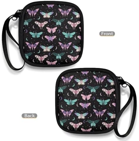 Butterfly and Moon Headphone Carrying Case Storage Bag Pouch for Bluetooth Wireless Headphones, Cords, Cable, Earbuds, Charger, USB Flash Driver, MP3 - Image 4