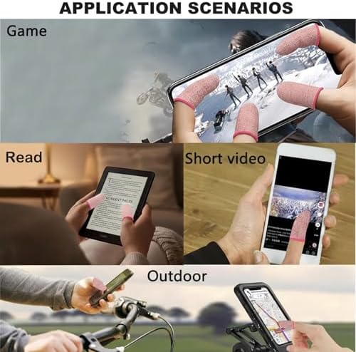 10Pcs Gaming Finger Sleeves for Mobile Phone & Tablet,Silver Ion Fiber – Ultra-Thin, Breathable Anti-Sweat Thumb Gloves. Zero Drag Precision for Game Like PUBG, COD Mobile, Roblox - Image 2