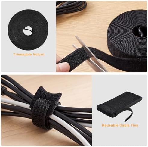 285 PCS Cable Management Kit - for Computer TV Under Desk - Black - Image 5