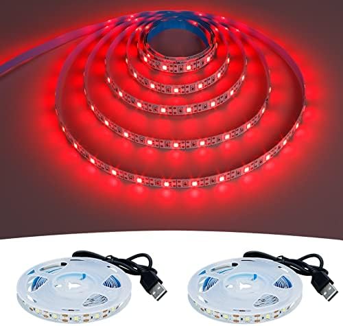USB Red 620-625nm LED Strip 5V USB Powered 13.12ft/4M(2pcs x 6.6ft) by GOMING