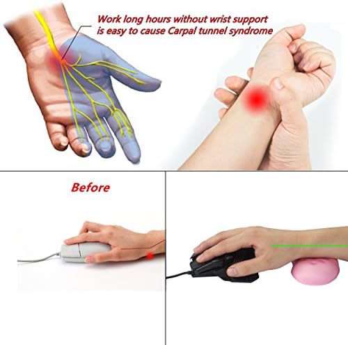 BRILA Ergonomic Memory Foam Mouse Wrist Rest Support Pad Cushion for Computer, Laptop, Office Work, PC Gaming - Massage Holes Design - Wrist Pain Relief (Pink Mouse Wrist Rest) - Image 7