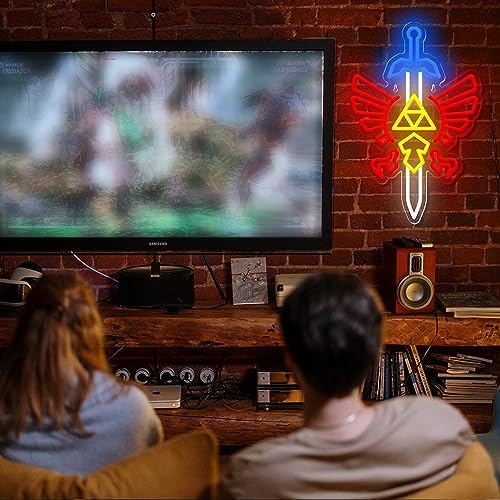 Sword Neon Sign Gamer Neon Signs for Wall Decor Gaming Room Decor LOZ Gifts Master Sword LED Sign Room Decor Neon Light up Sign for Bedroom Boys - Image 7