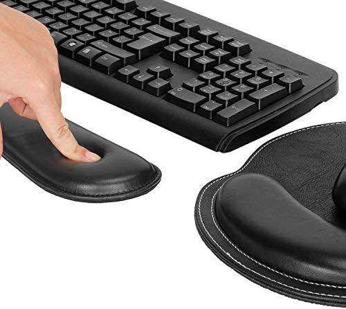 RICHEN Ergonomic PU Leather Keyboard Wrist Rest and Mouse Pad with Wrist Support, Memory Foam Set for Computer/Laptop,Gaming and Office, Comfortable for Easy Typing & Pain Relief (PU Black) - Image 5