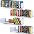 U Shape Floating Shelves Wall Mount Metal Bookshelf CD DVD Storage Display Shelves, White Set of 4 by Patioer