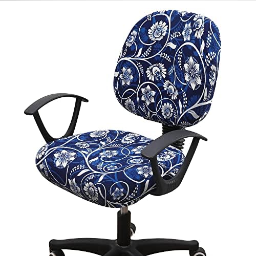 Smiry Stretch Printed Office Computer Desk Chair Covers for Seat & Backrest | Stretch Fit, Soft Fabric Universal Washable Removable, Anti-Dust Rotating Chair Slipcovers Protector by Smiry