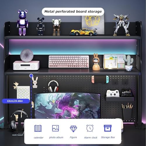Pegboard Wall Organizer Panels.Clamp-On Desk, Pegboard Desk Extender, Privacy Panel & Shelving System for Home Office & Gaming Desks (60cm) - Maximize Storage & Efficiency - Image 7