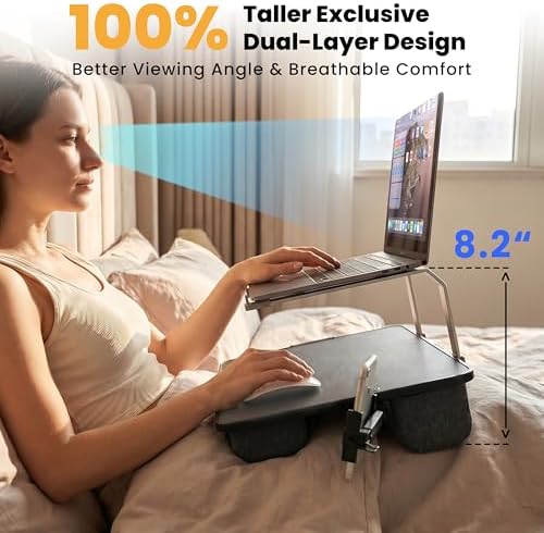 Large Adults Lap Desk for Laptop with Phone Holder & Storage Drawer - Image 3
