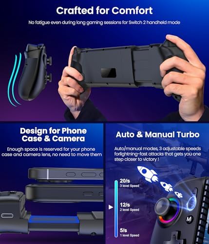 Gamtoure Wireless Phone Controller for iPhone, iPad Mini, Android- Bluetooth Game Controller for Nintendo Switch 2/Switch/Lite/OLED - Image 7