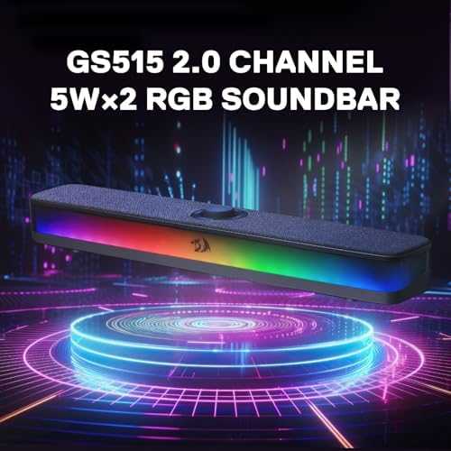 Redragon GS515 RGB Desktop Soundbar, 2.0 Stereo Enhanced Sound, BT 5.3 - Image 7