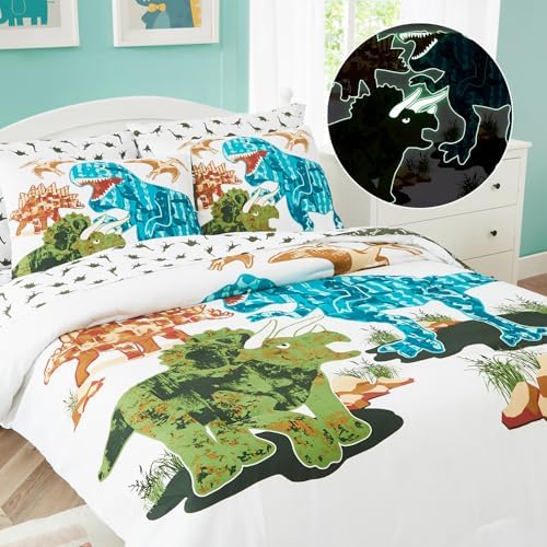Boys Full Size Bedding Set - 7 Pieces Dinosaur Bedding Full Comforter Sets by KaleidoSpaceHomeCollection