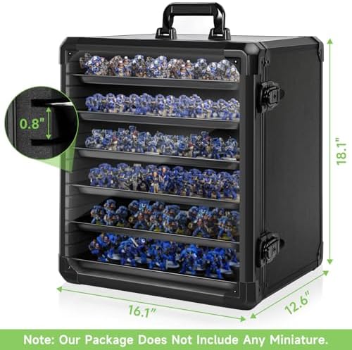 Miniatures Storage Case Miniatures Transport Case Aluminum Alloy Frame with Lock (X-Large Size) - Image 2
