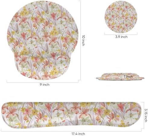 RICHEN Wrist Rest Support for Mouse Pad&Keyboard Set, 3-in-1 Computer Mousepad,Keyboard Wrist Rest and Coaster Set, Non-Slip Keyboard Wrist Rest and Mouse Pad Set Ergonomic Design (YKMWR-63) - Image 3