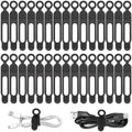 30Pcs Silicone Cord Organizer Reusable 3in Cable Ties for Charging Cords, Data Cables, Computer Wires Electrical Cord Organization Black by CozyNestMo